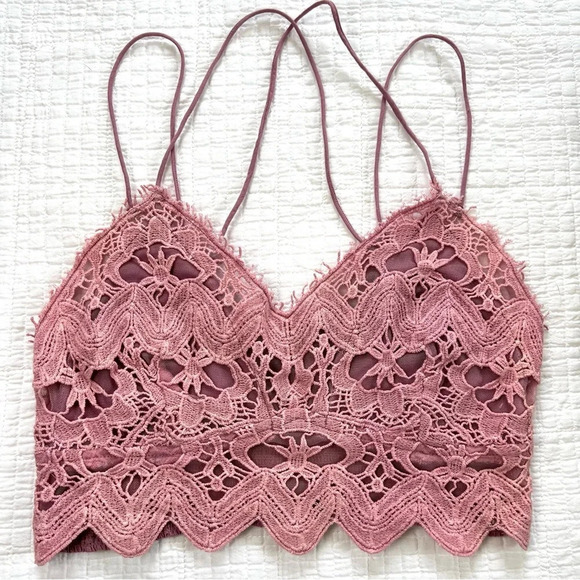 Free People One llektra Bralette Crochet Lace in Orchid Lavender Pink X-Small - Picture 4 of 8